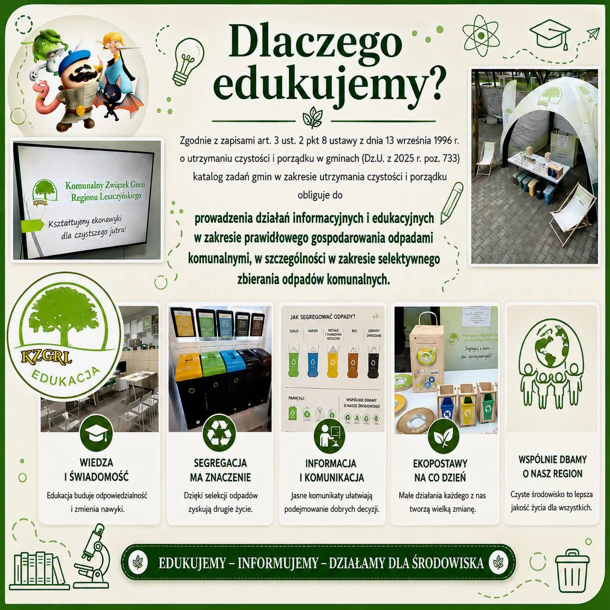 KZGRL edukuje o segregacji odpadów – zajęcia bezpłatne dla każdego