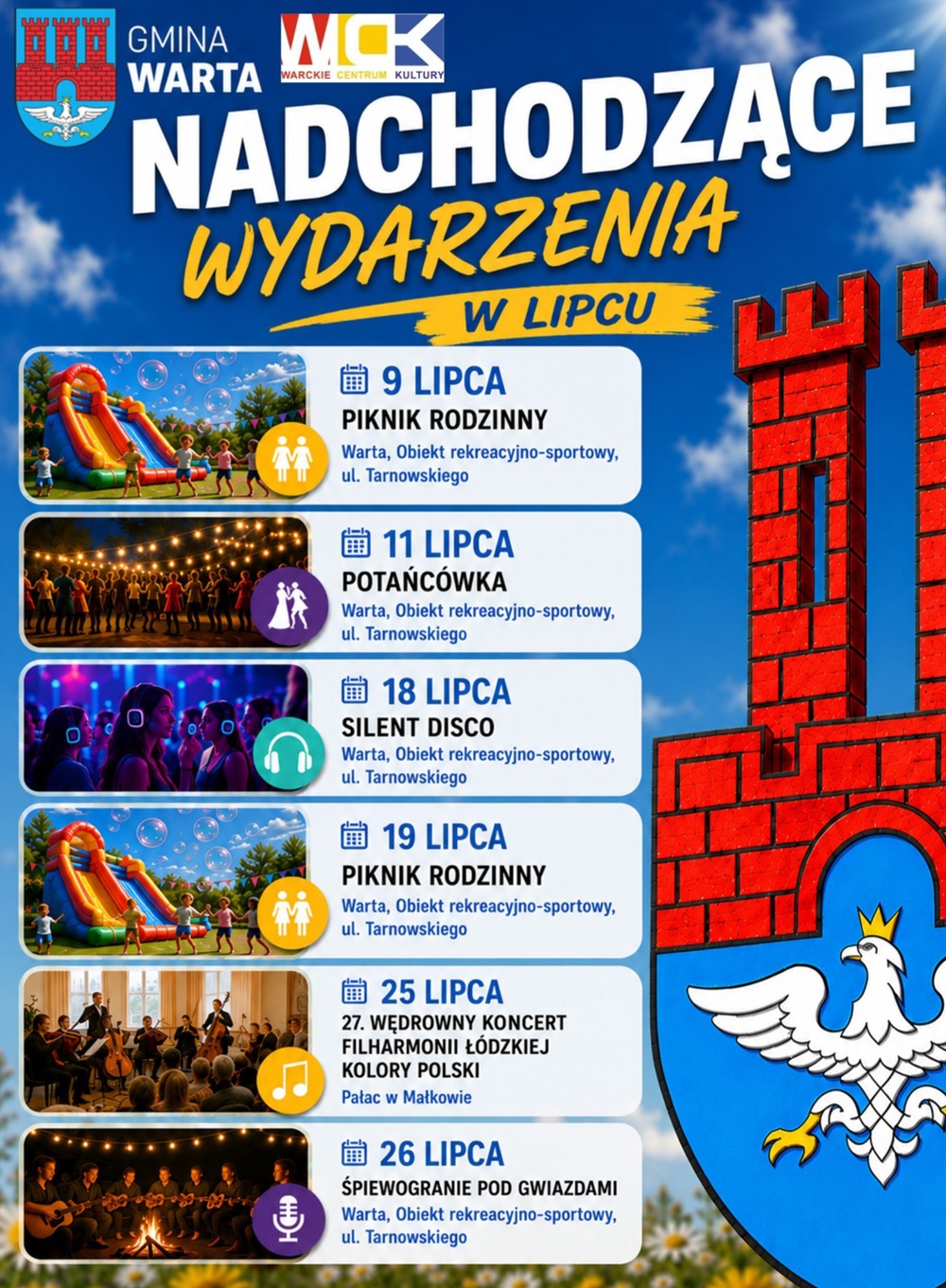 Lipiec pełen wydarzeń w Gminie Warta