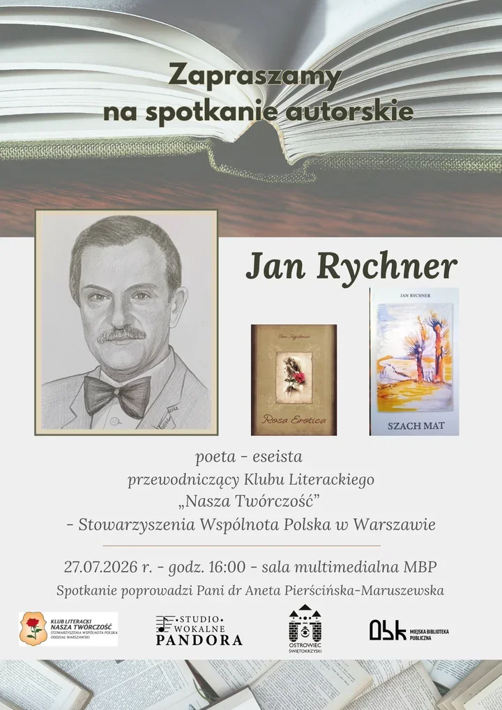Literackie popołudnie w Ostrowcu - Jan Rychner opowie o swoich książkach