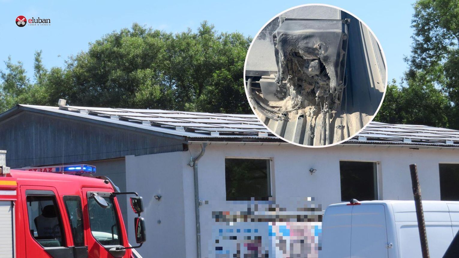Lubań. Pożar fotowoltaiki na dachu warsztatu