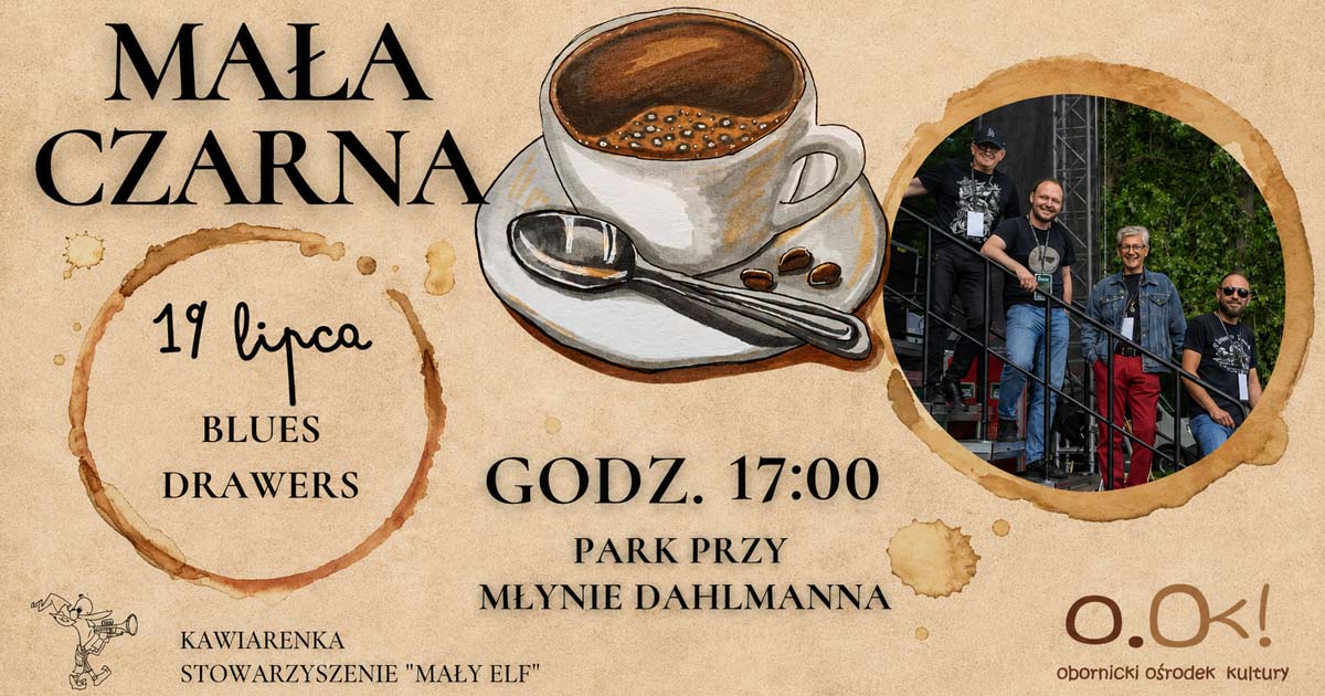 „Mała Czarna" w niedzielę przy młynie Dahlmanna. Zagrają Blues Drawers