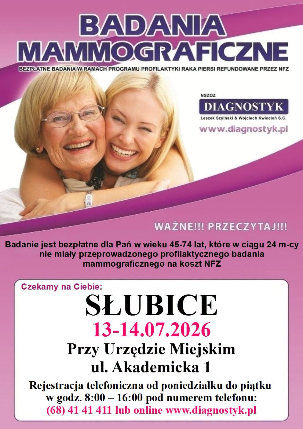 mammografia slubice lipiec