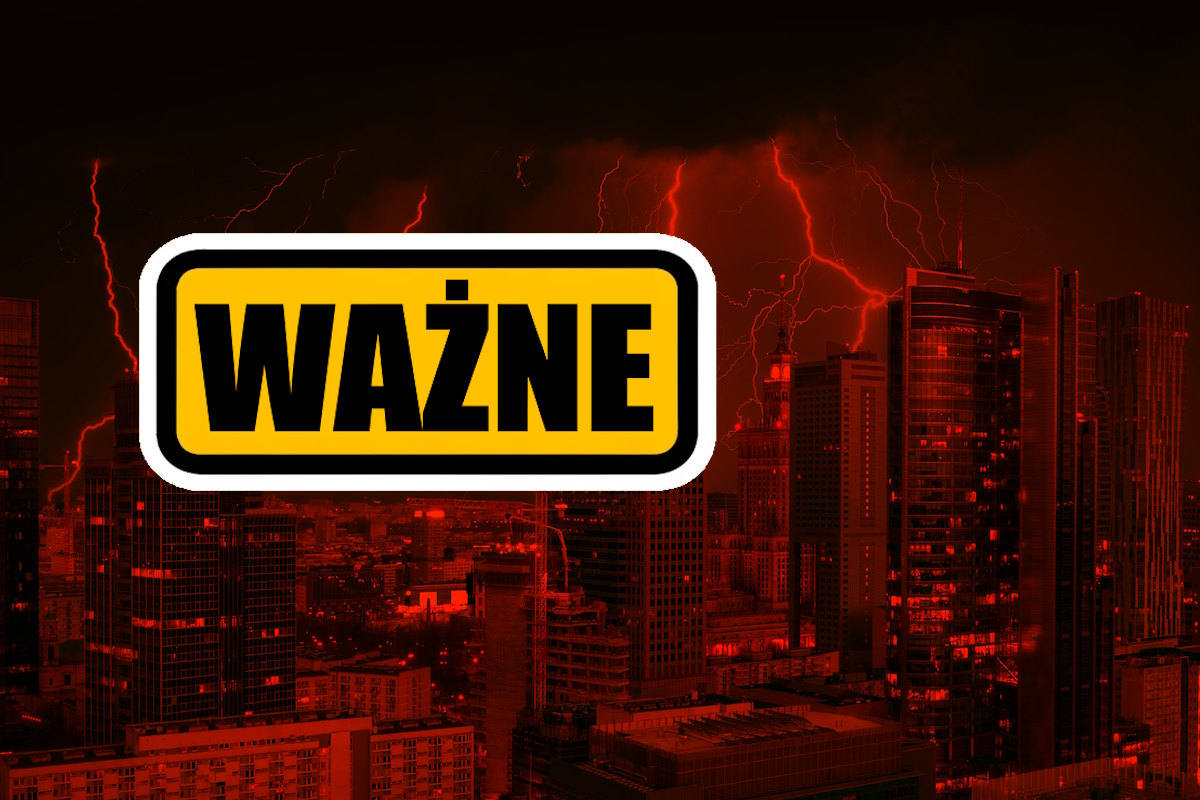 Mapa Polski na czerwono i pomarańczowo. IMGW prognozuje ekstremalne zjawiska pogodowe dla Warszawy, okolic i Mazowsza
