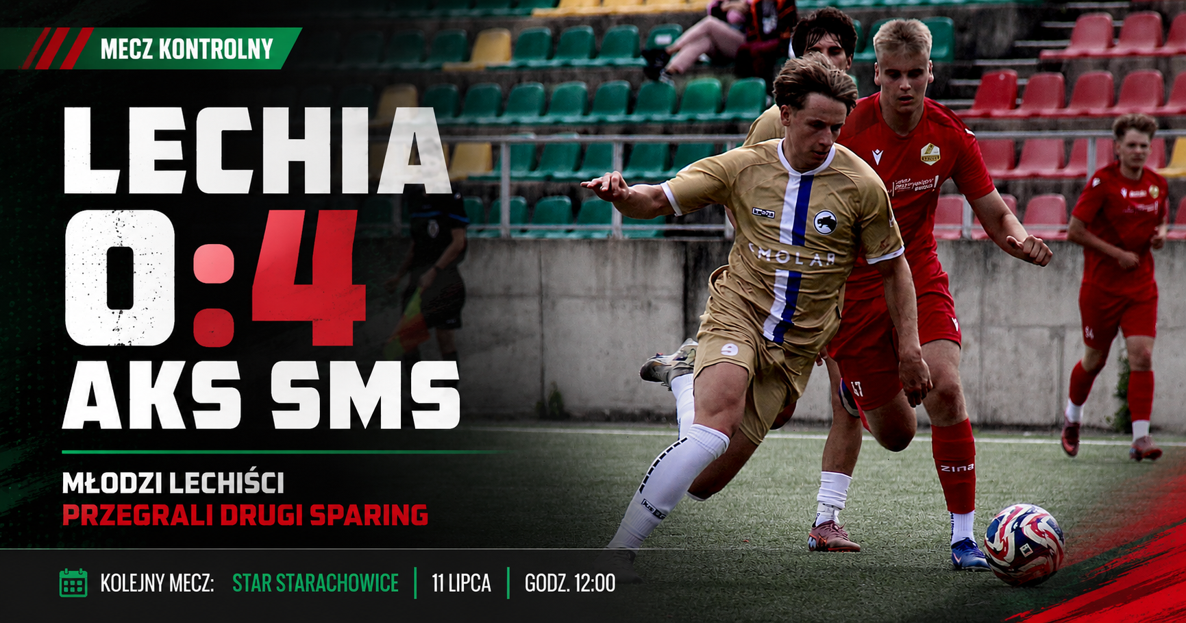Młoda Lechia bez odpowiedzi. AKS SMS Łódź wygrał drugi sparing zielono-czerwonych