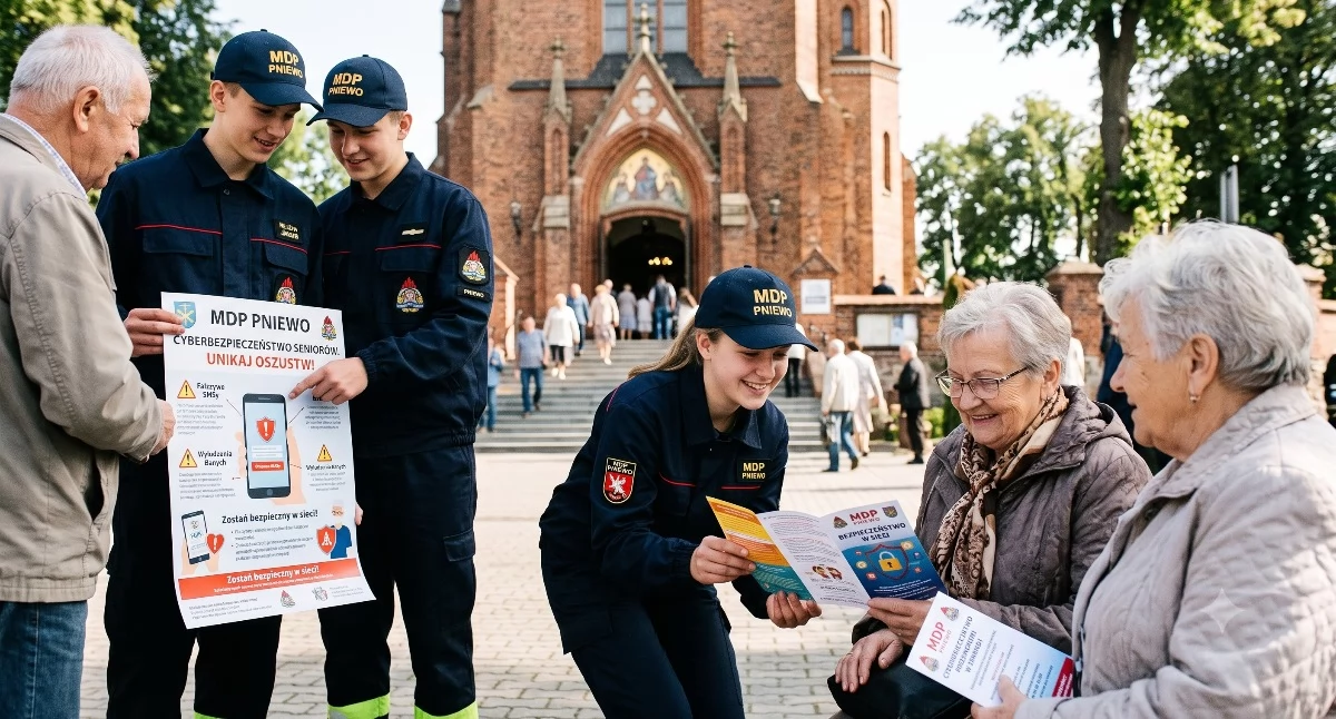 Młodzi strażacy z Pniewa gaszą... cyfrowe pożary! Wyjątkowa akcja dla seniorów