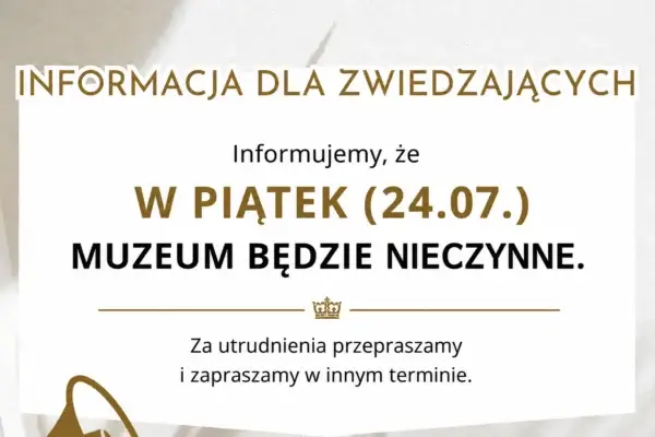 Muzeum Pałac Saski nieczynne w piątek 24 lipca 2026 r.