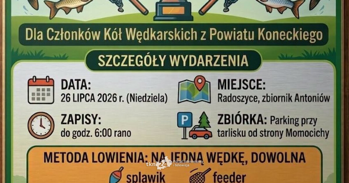 Nad Antoniowem odbędą się zawody wędkarskie o puchar starosty