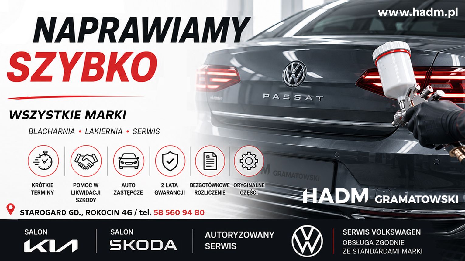 Naprawa blacharsko-lakiernicza bez długiego czekania? W HADM Gramatowski to możliwe.