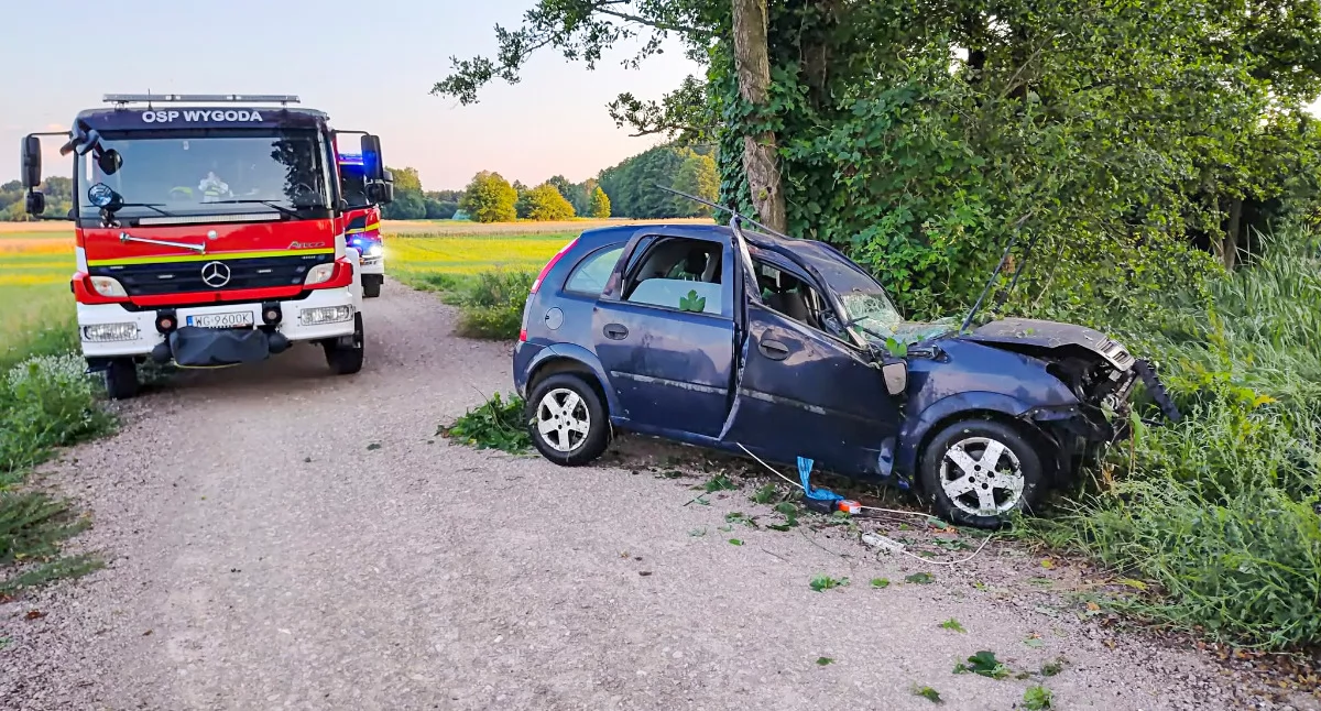 Nastolatkowie w szpitalu po uderzeniu w drzewo. 15-latek bez wiedzy rodziców wsiadł za kółko