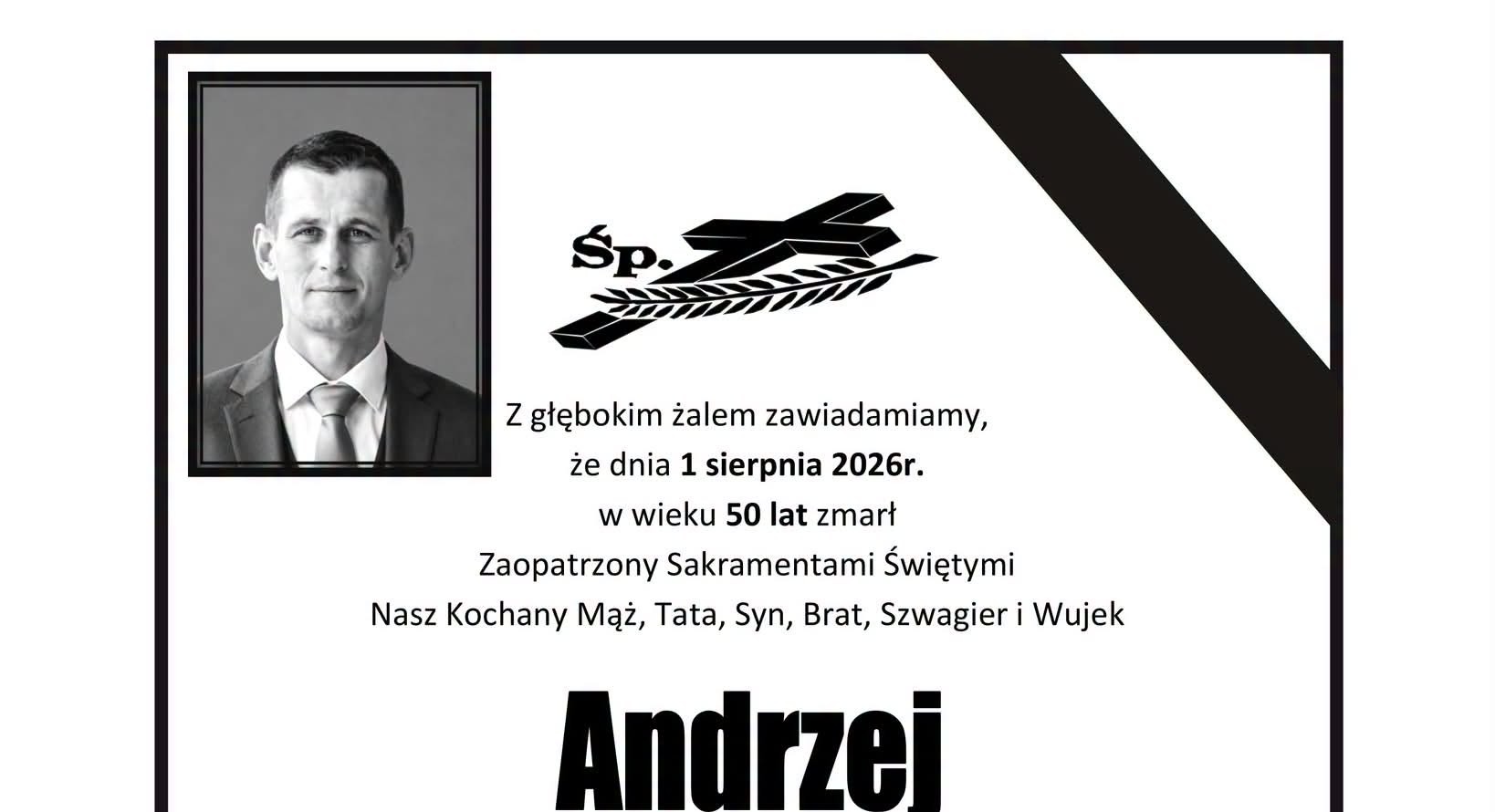 Nie żyje Andrzej Święchowicz z Kadczy. Miał 50 lat