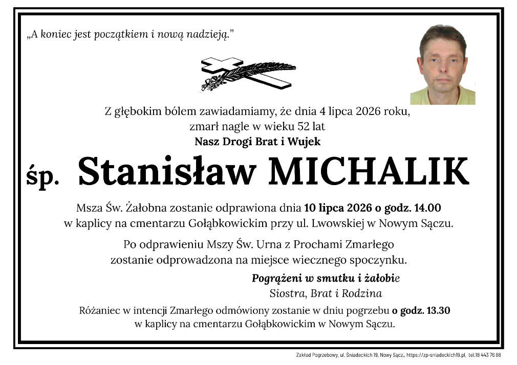 Nie żyje Stanisław Michalik. Pogrzeb odbędzie się dziś na cmentarzu Gołąbkowickim