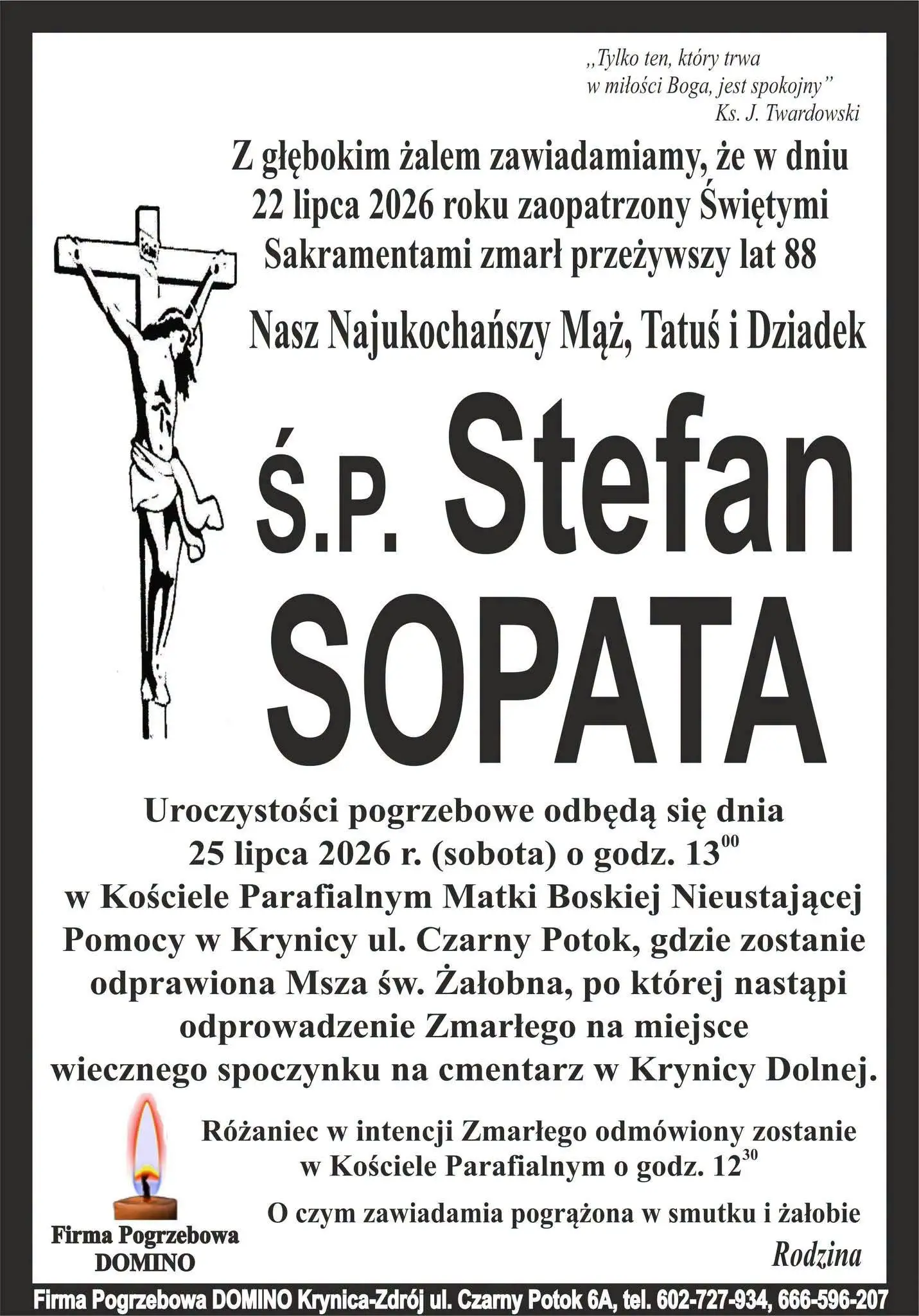 Nie żyje Stefan Sopata. Przez 22 lata tworzył kulturalne oblicze Krynicy-Zdroju
