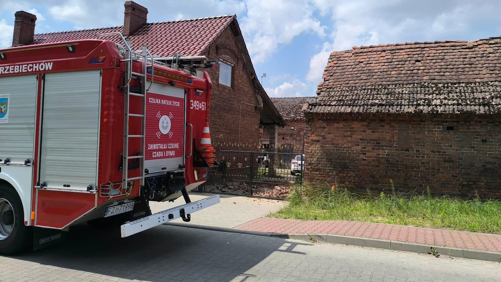 Niebezpieczne zdarzenie pod Sulechowem. Zawaliła się część budynku