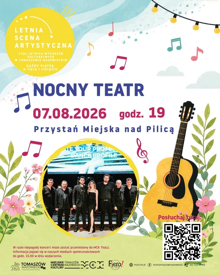 Nocny Teatr zagra nad Pilicą. Letni koncert w Tomaszowie