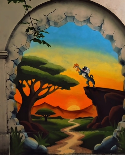 Nowy, symboliczny mural Kawu na poznańskim szpitalu. To wzruszająca scena narodzin Simby z bajki "Król Lew"