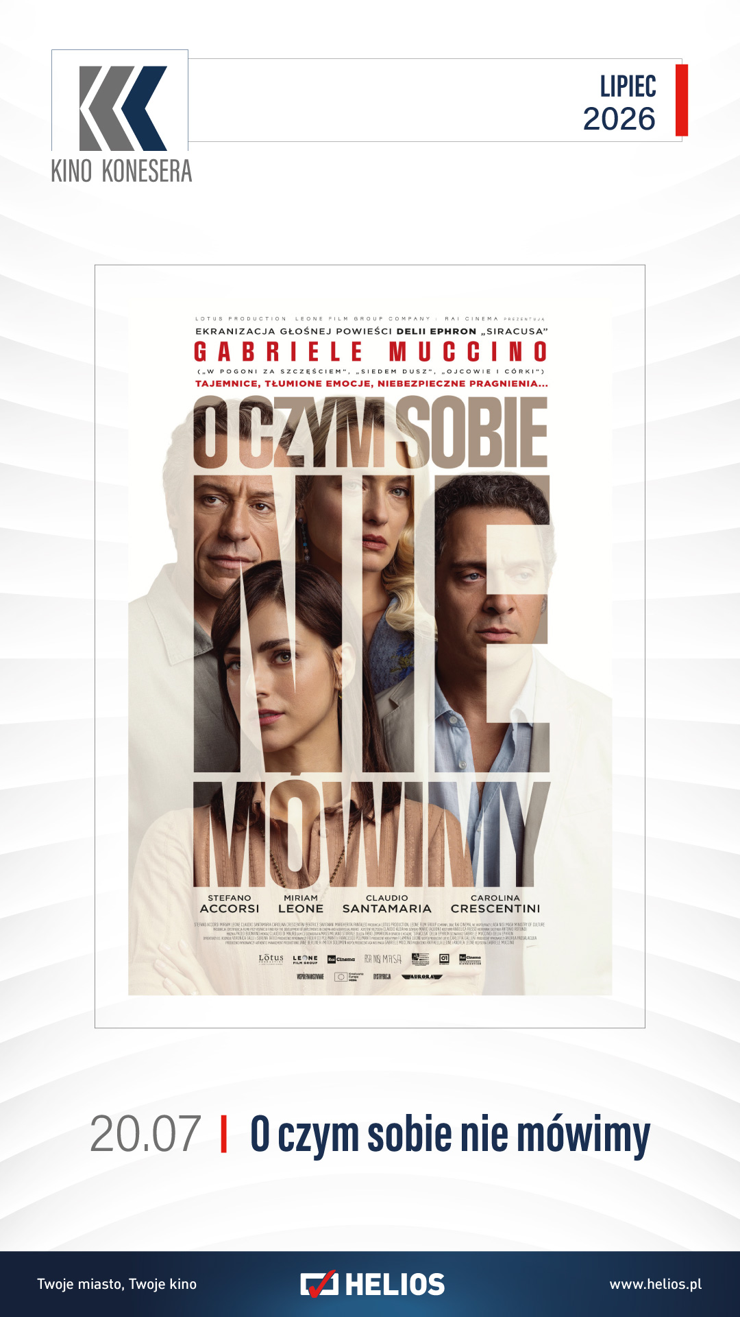 „O czym sobie nie mówimy” seans z cyklu Kino Konesera w kinie Helios