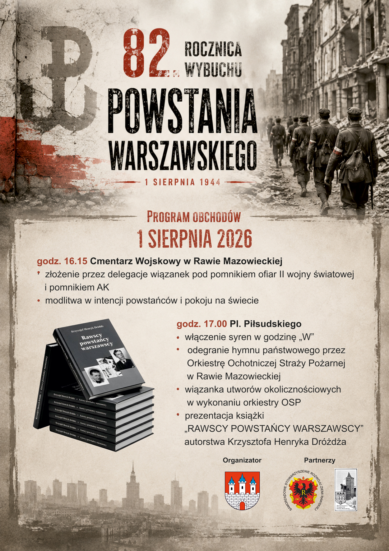Obchody 82. rocznicy wybuchu Powstania Warszawskiego w Rawie Mazowieckiej