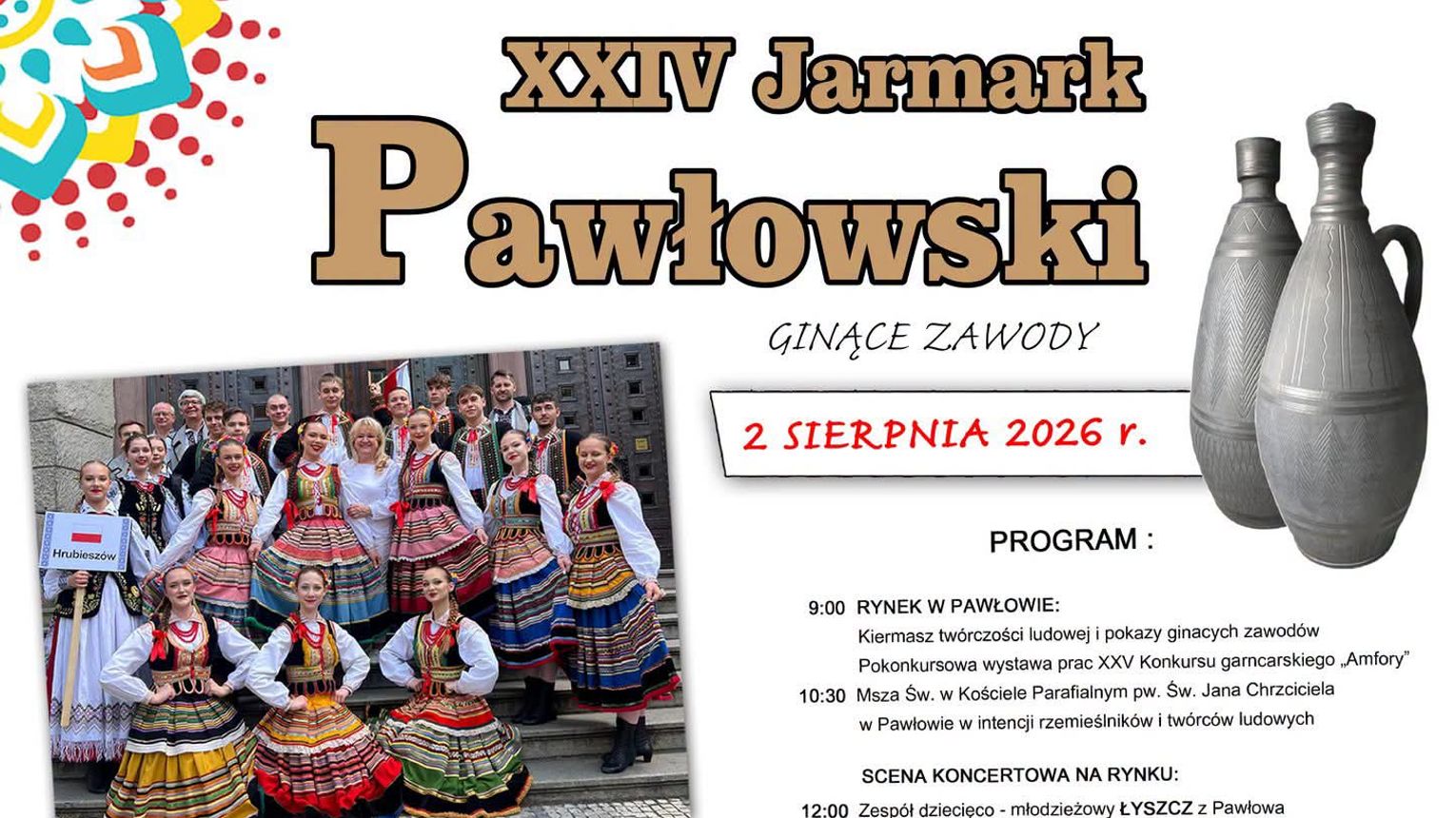 Od glinianych garnków po rockowe hymny. Pawłów zaprasza na XXIV Jarmark „Ginące Zawody”