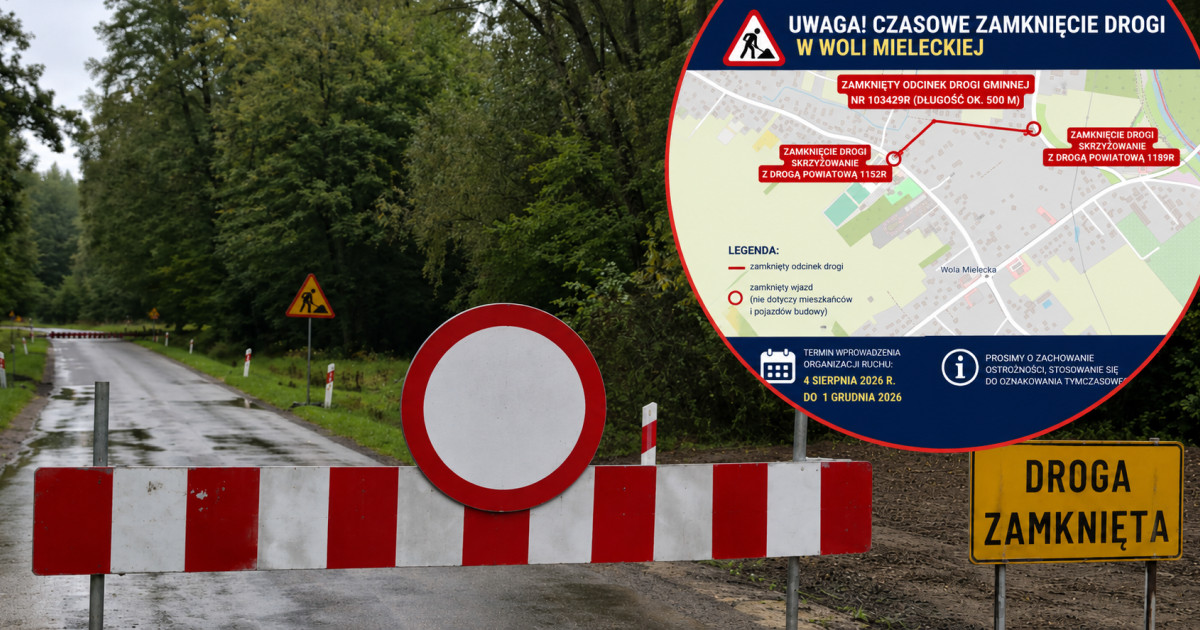 Od wtorku zamkną drogę w Woli Mieleckiej. Utrudnienia do grudnia