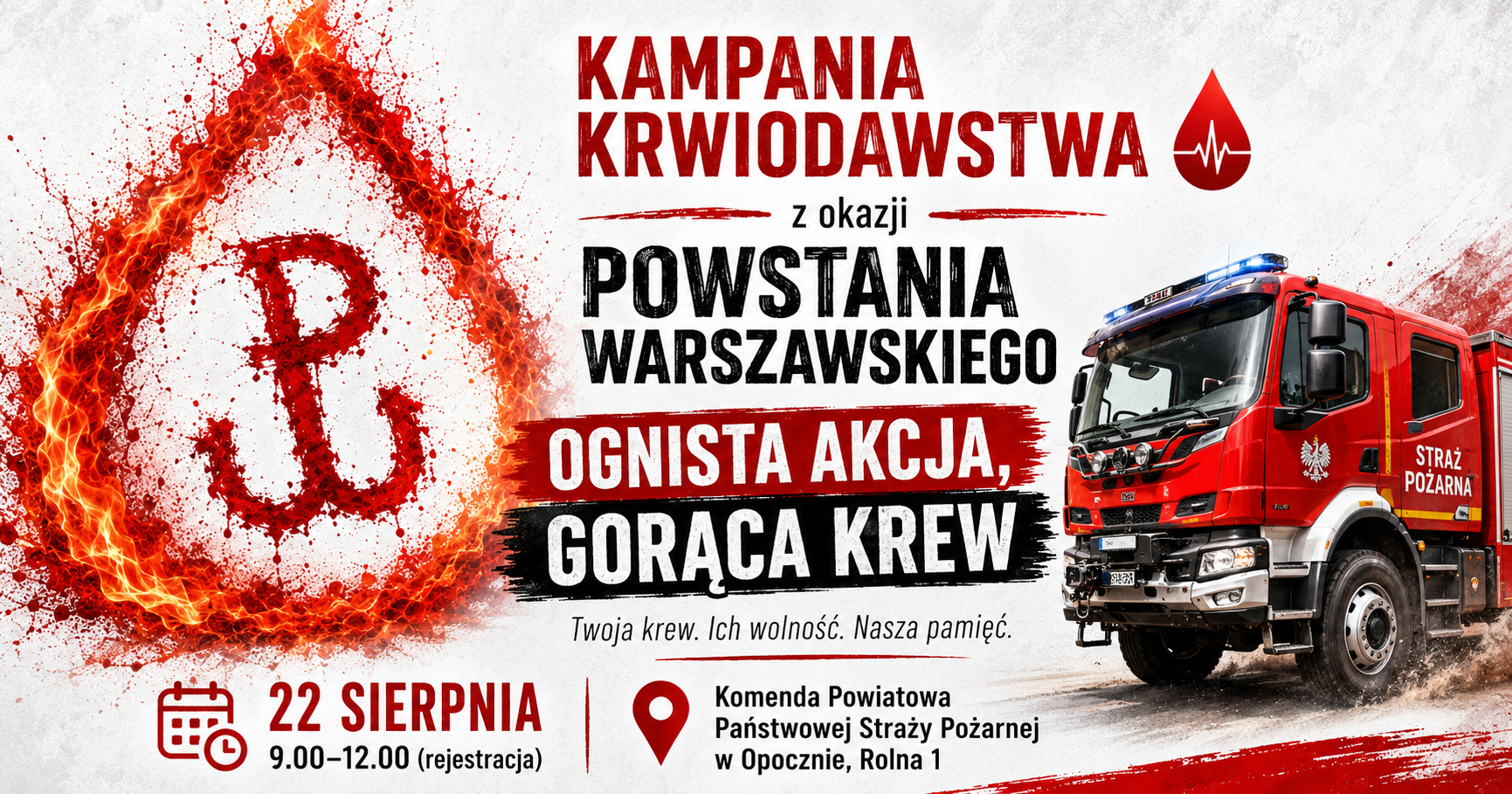 „Ognista akcja, gorąca krew”. W Opocznie oddadzą krew w hołdzie Powstańcom Warszawskim