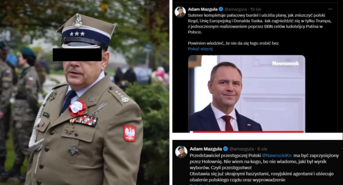 Oskarżony Adam M. Nyski pułkownik stanie przed sądem