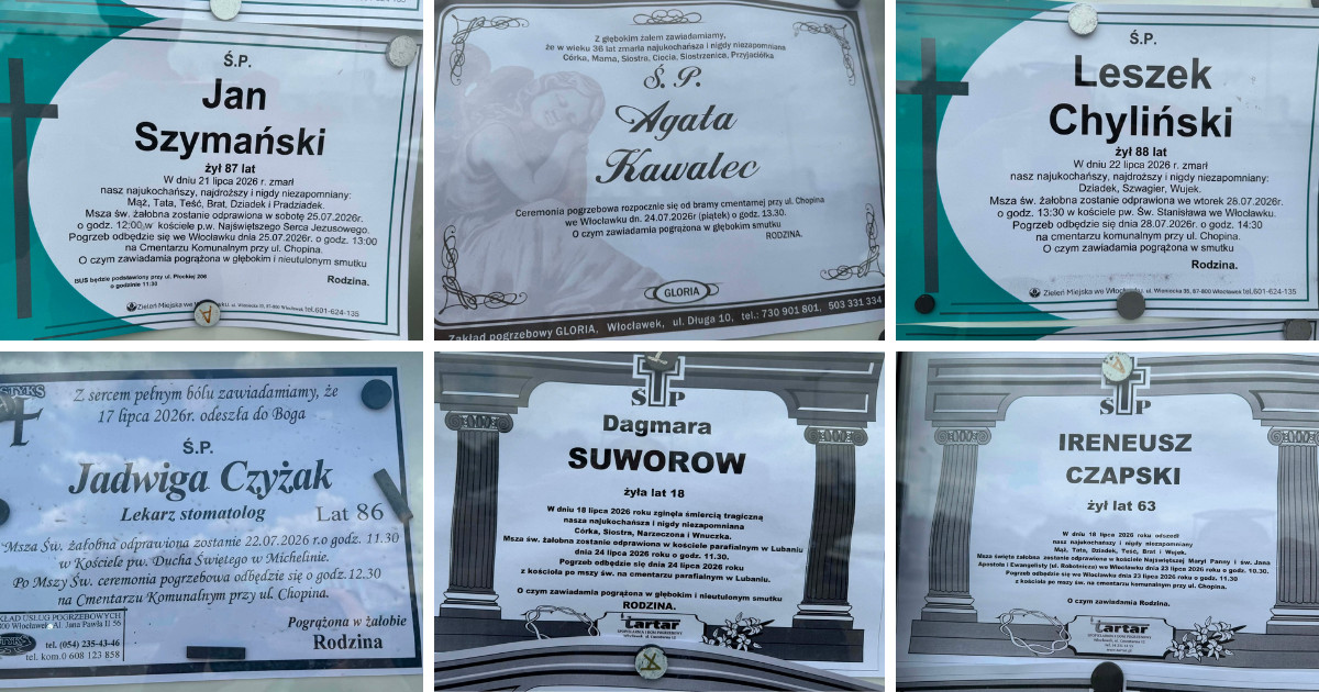 Ostatnie pożegnania. Wspominamy mieszkańców Włocławka i okolic