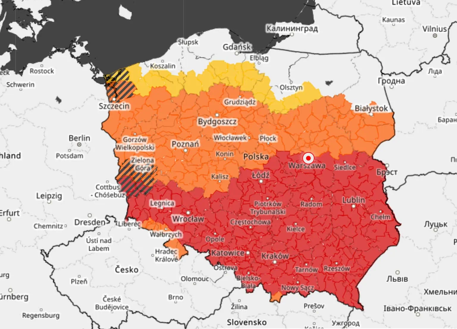Ostrzeżenie przed upałami i burzami
