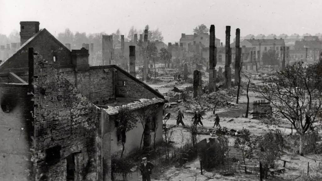 Zniszczone miasto po bombardowaniu
