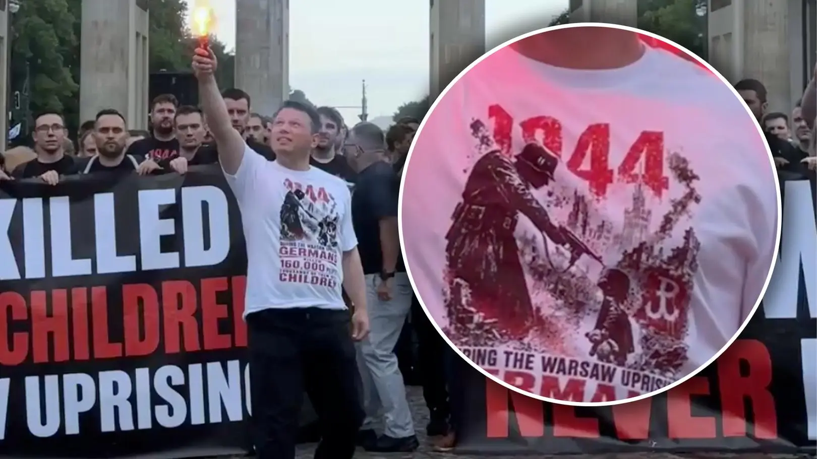 Pałac Kultury w 1944 roku? Wpadka na powstańczej koszulce Mentzena