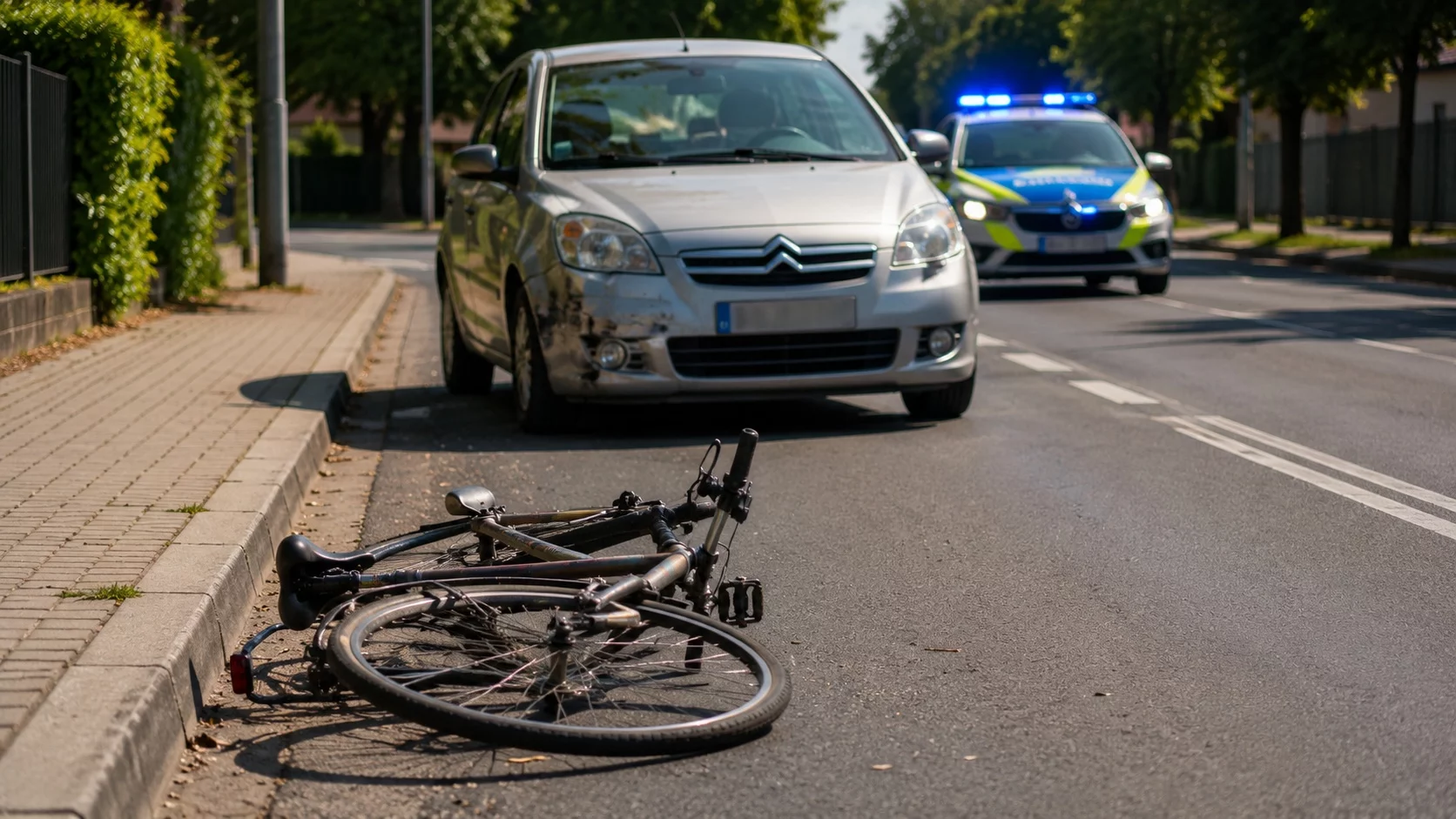 Pijany rowerzysta wjechał pod samochód. Trafił do szpitala