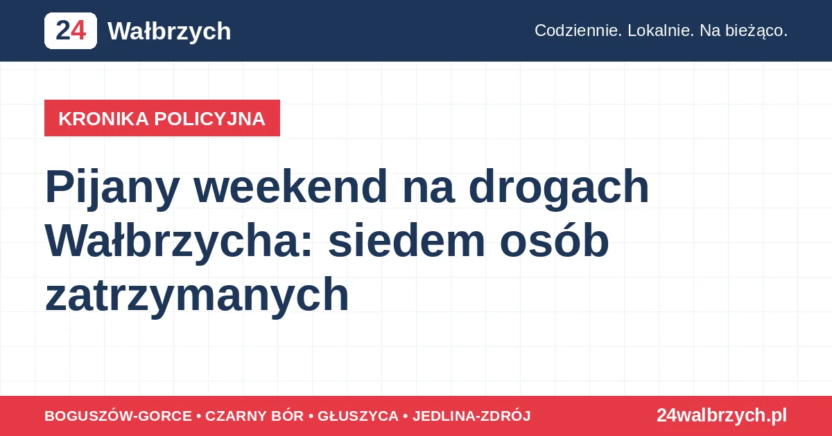 Pijany weekend na drogach Wałbrzycha: siedem osób zatrzymanych
