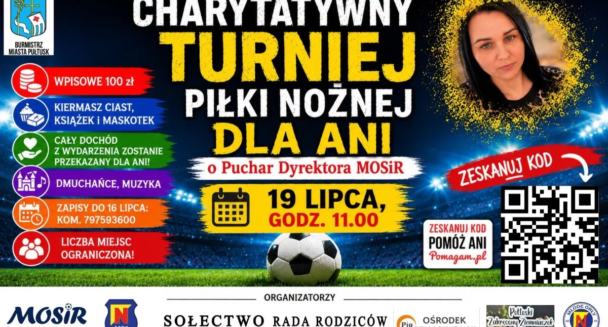 Piłkarskie serca dla Ani! Charytatywny turniej o Puchar Dyrektora MOSiR w Pułtusku