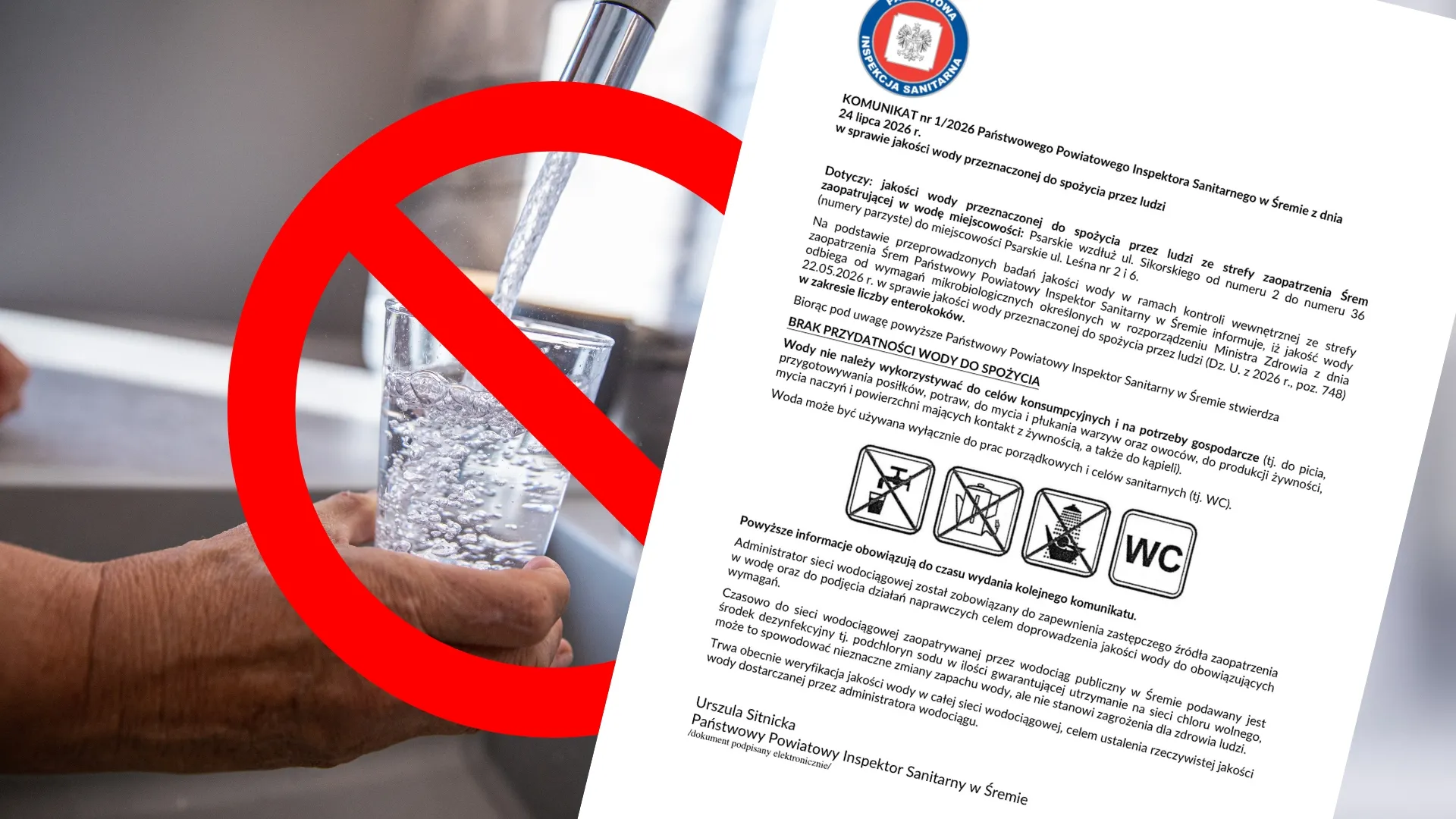 Pilny komunikat sanepidu dla mieszkańców Psarskiego – wody nie wolno pić ani używać do kąpieli