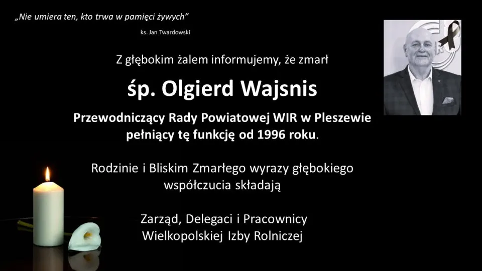 Pleszew: nie żyje Olgierd Wajsnis