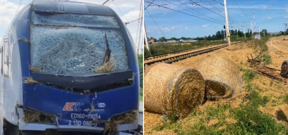 Pociąg z Bielska-Białej zderzył się z ciągnikiem na przejeździe. Ranny maszynista