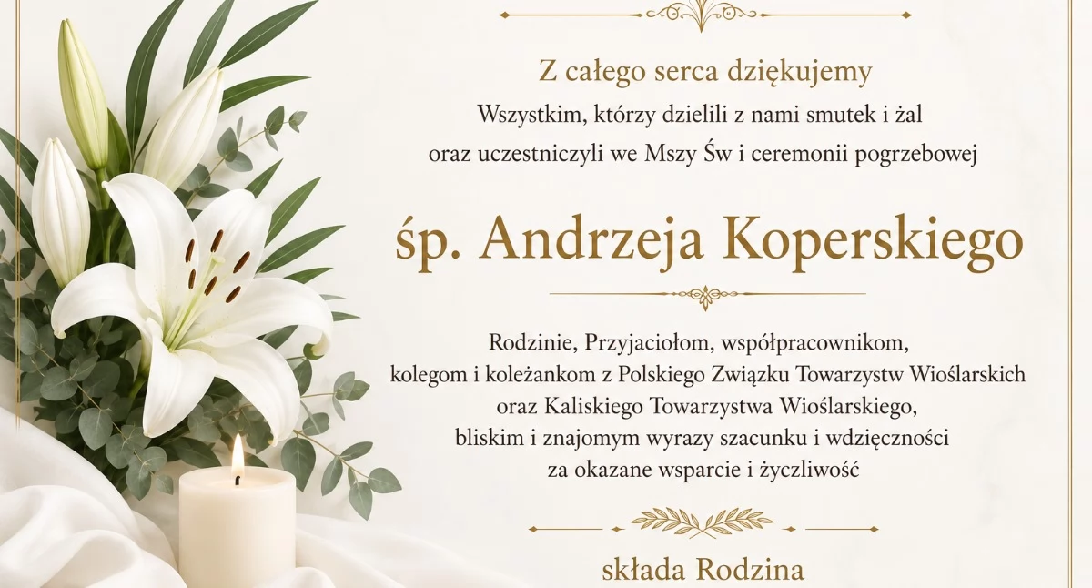Podziękowanie od rodziny Śp. Andrzeja Koperskiego