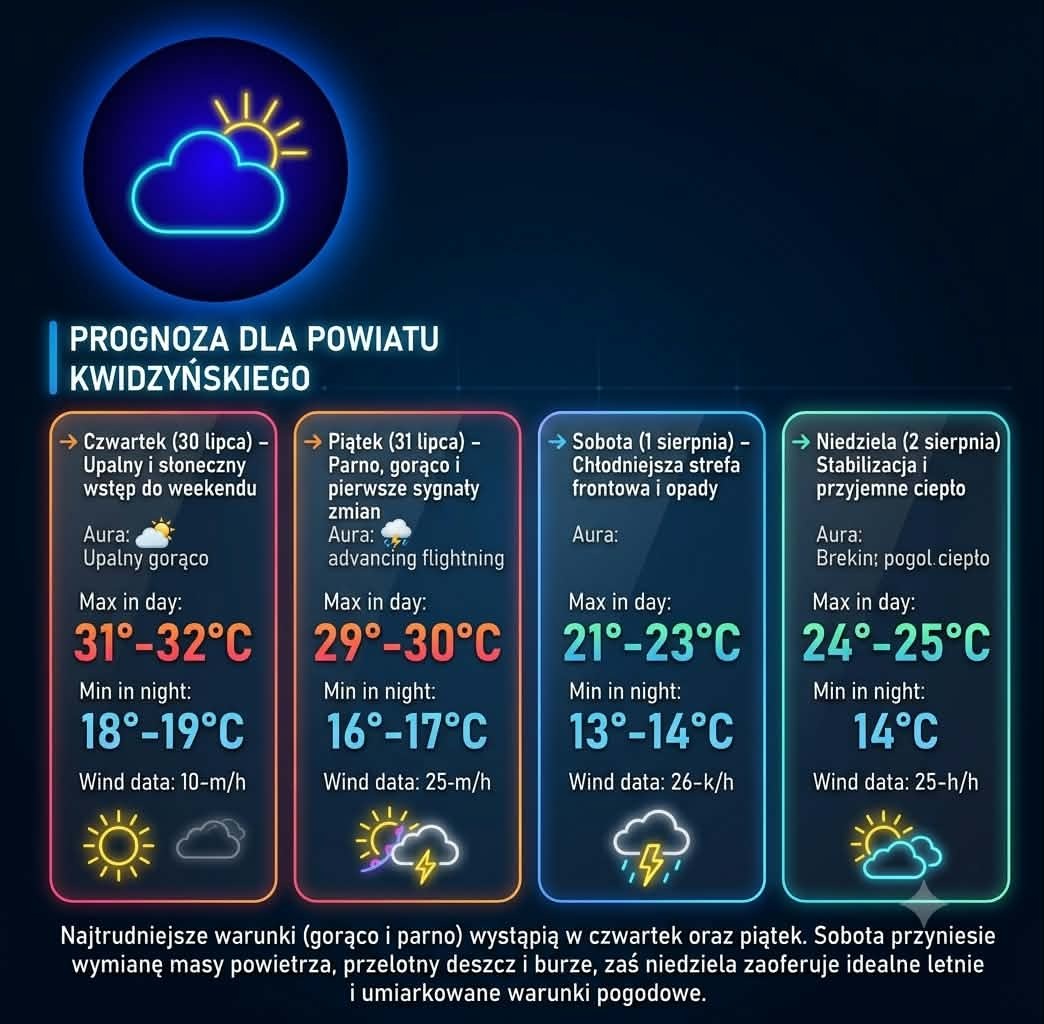 Pogoda w powiecie kwidzyńskim.