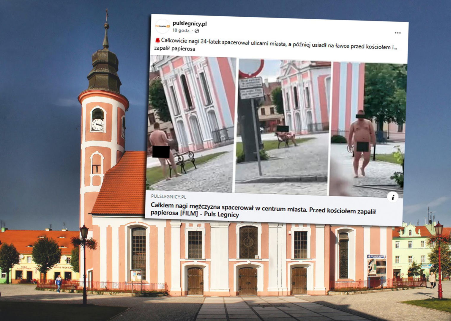 Pojawił się zupełnie nagi w centrum miasta. Usiadł na ławce i zapalił papierosa. Szokujące sceny