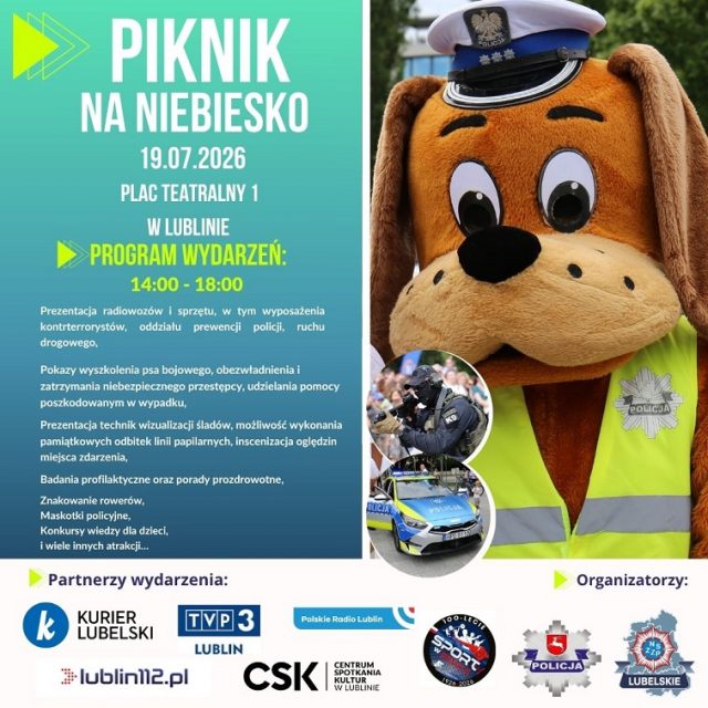 Policyjny piknik „Na niebiesko” w Lublinie. Kontrterroryści, robot pirotechniczny i pies Benji