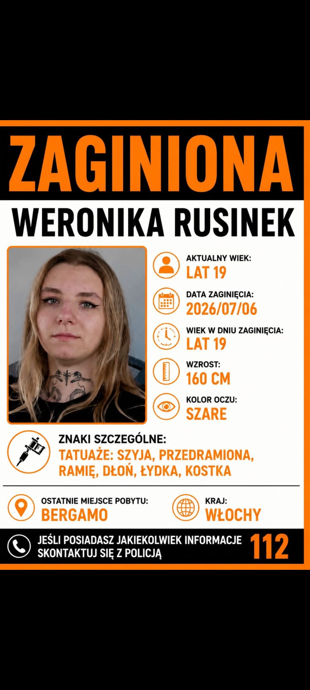 Poszukiwania 19-latki trwają. Zaginęła we Włoszech
