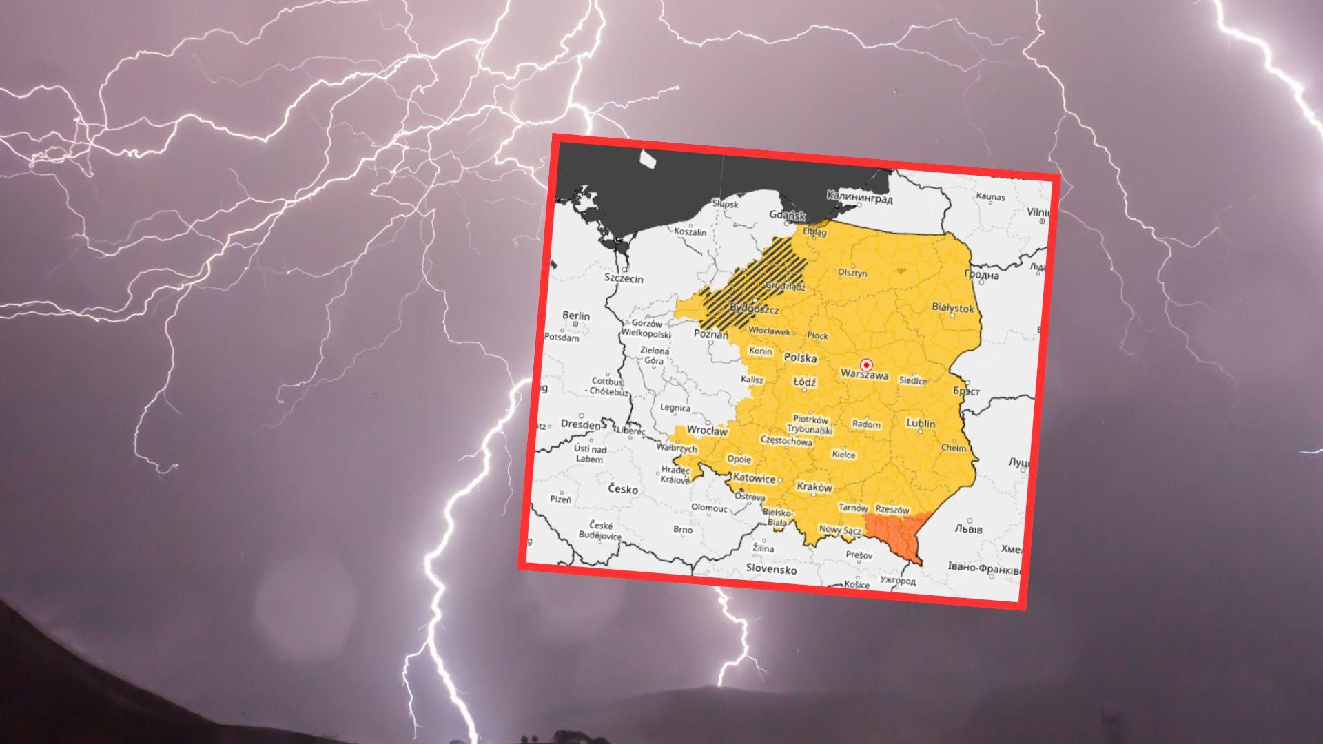 Potężne nawałnice nad Polską. Ostrzeżenia dla kilkunastu województw
