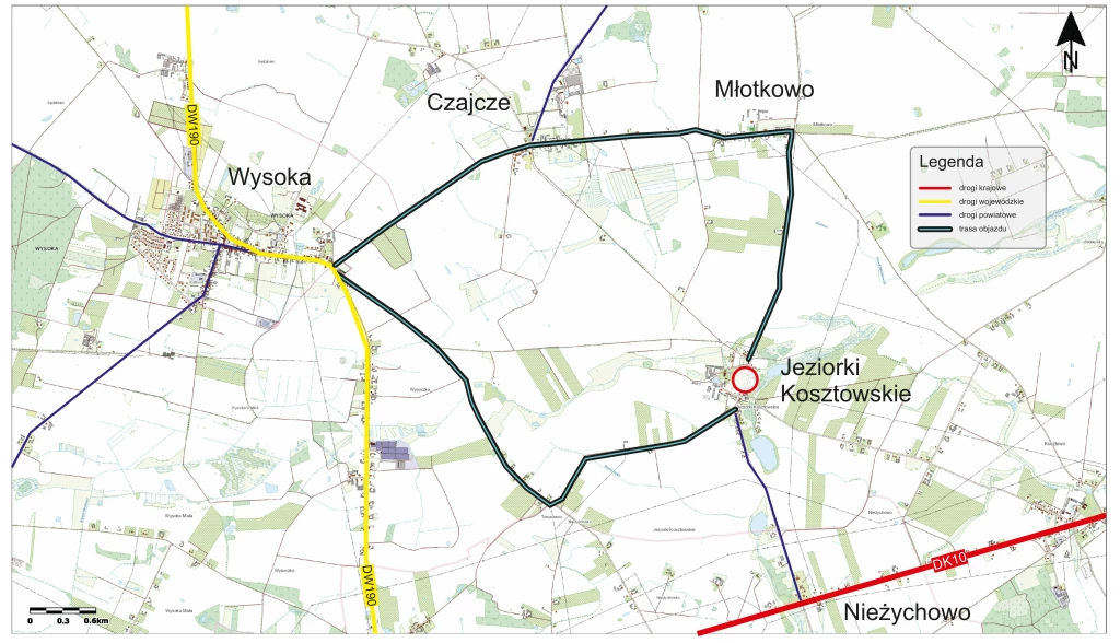 POWIAT PILSKI. ZAMKNIĘCIE DROGI Z POWODU REMONTU. ZALECANY OBJAZD