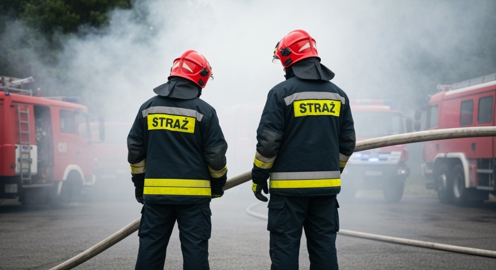 Pożar budynku gospodarczego w Słoćwinie: strażacy w akcji ratunkowej