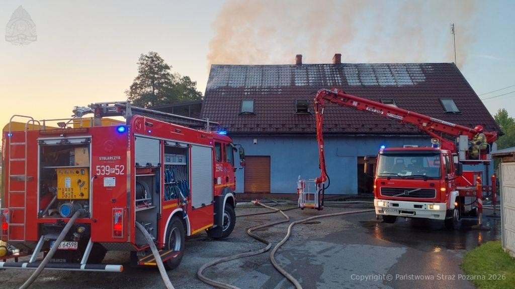 Pożar budynku w miejscowości Chojnik