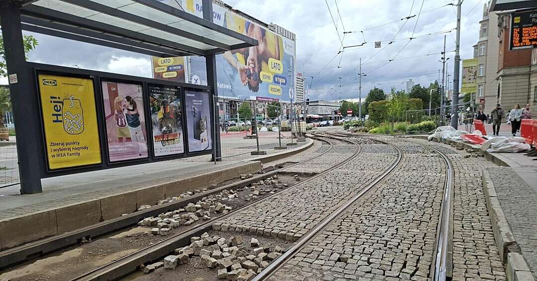 Prace torowe w rejonie ważnego skrzyżowania w Katowicach. Tramwaje nie pojadą tędy przez dwa dni