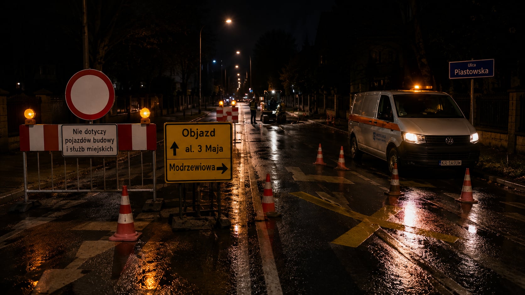 Pracownicy wodociągów całą noc walczyli z awarią na Piastowskiej. Ruch wrócił przed porannym szczytem