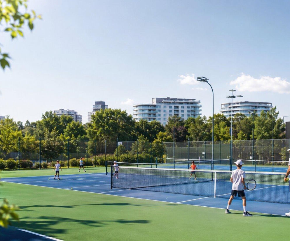 Dzieci trenują na kortach tenisowych pod okiem trenera. O funduszach na sport w regionie czytaj na Eska Koszalin.