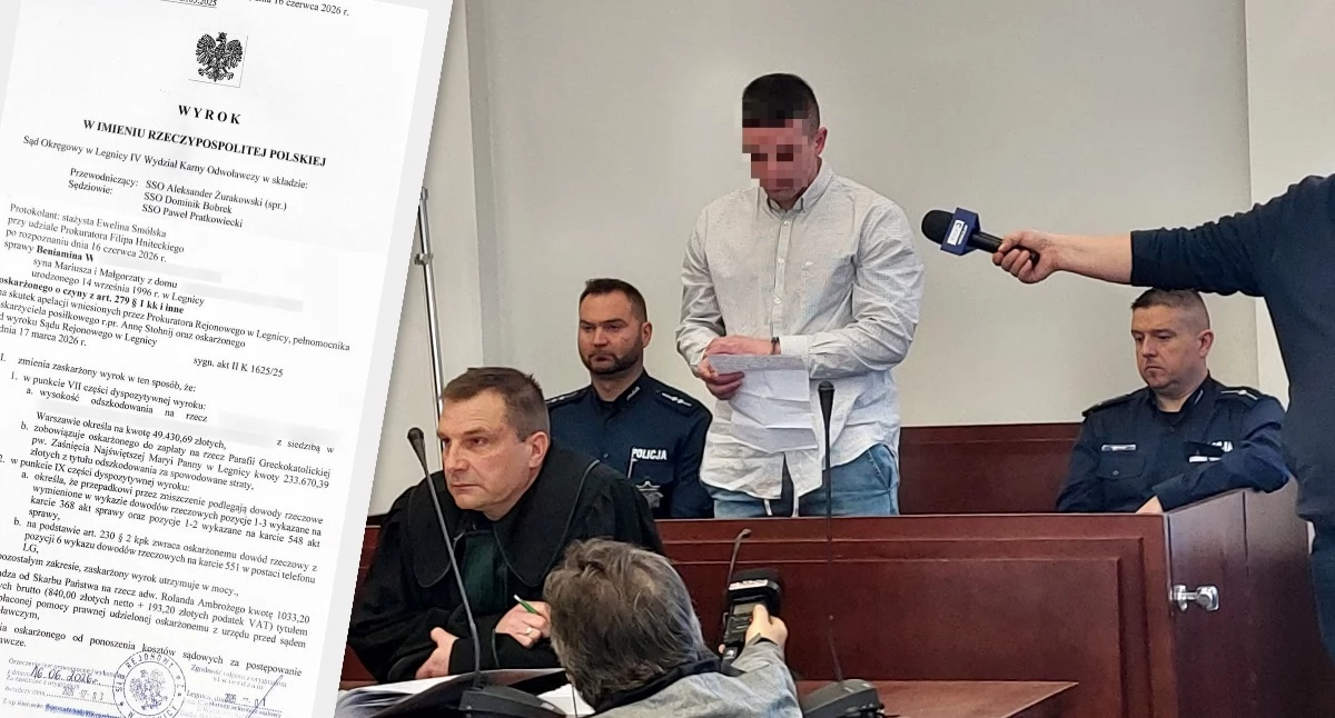 Prawomocny wyrok dla Beniamina W. - złodzieja krzyża z Legnicy