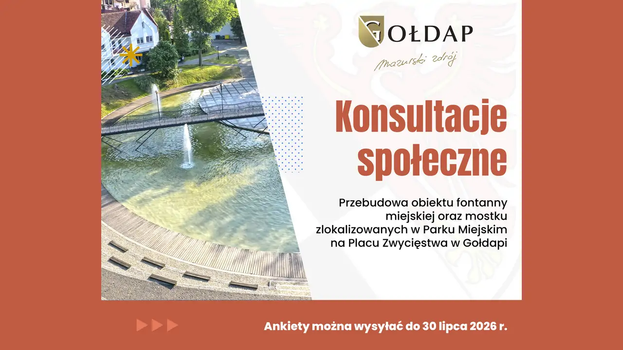 Przebudowa fontanny oraz mostku w centrum Gołdapi