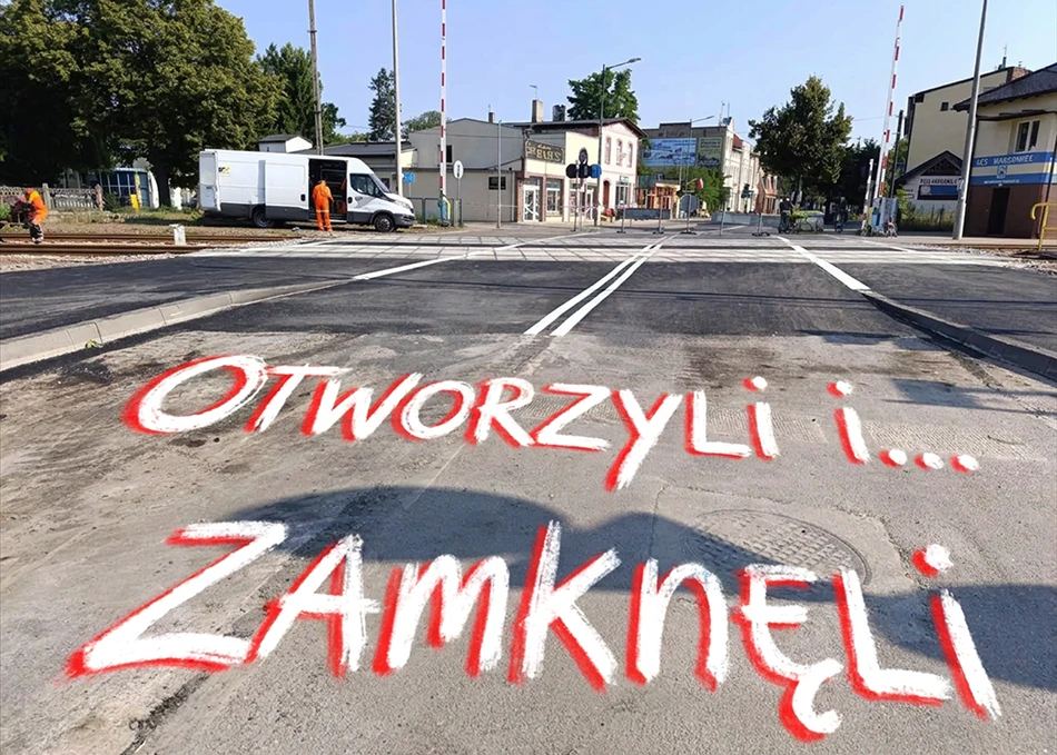 Przejazd przy ulicy Kościuszki znów zamknięty. Decyzja zapadła kilka godzin po otwarciu